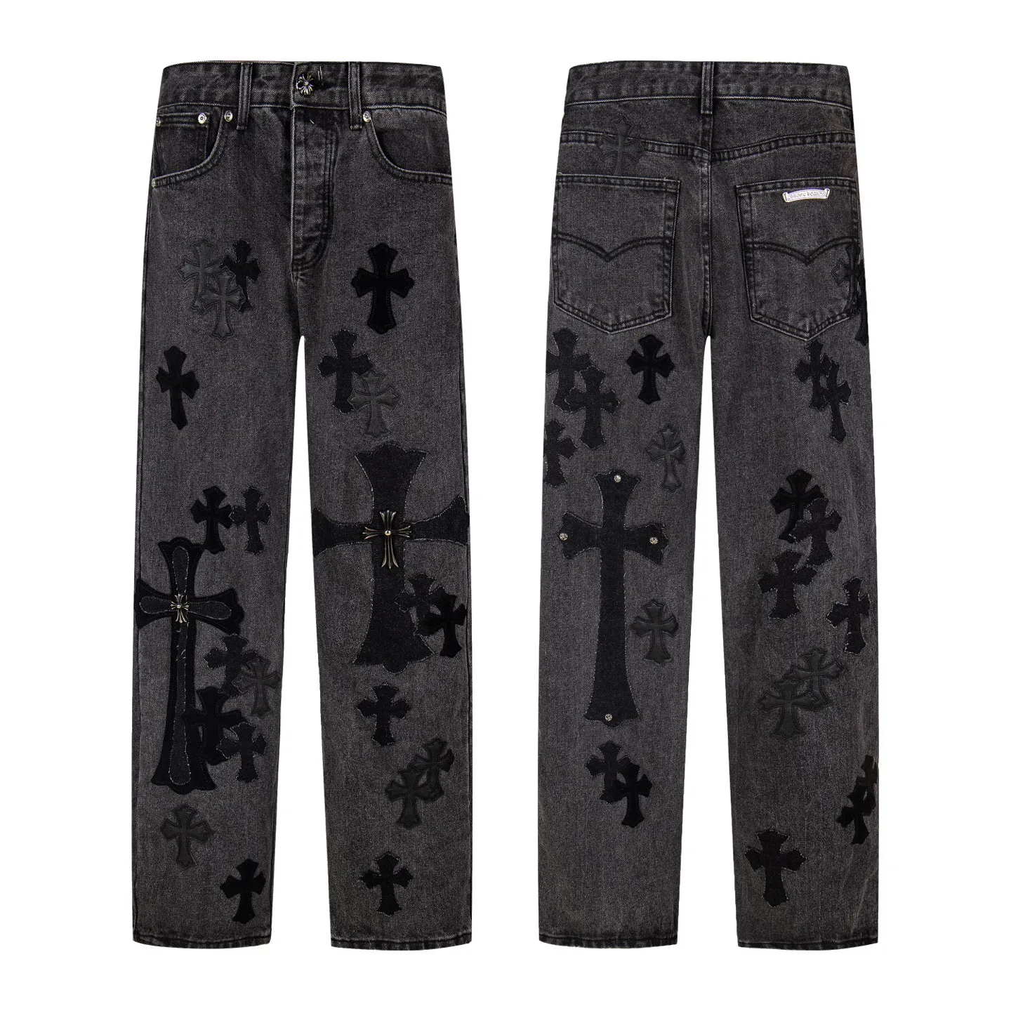 P290 Chrome Hearts Chrome Hearts Black Pinduo Black Leather Big Devil Cow King Jeans CH jeans need to be washed before being dismantled and hand-stitched with sheepskin cross leather and then spliced to complete. The whole piece has too much craftsmanship to describe. About Chrome Hearts This is an extremely luxurious fashion brand that can also be called the nobility of the high street. It has always been an exclusive brand for some hipsters or the second generation of rich people. Compared with ordinary high streets, it is more luxurious and noble. Compared with luxury brands, it has a more fashionable personality. It has always been a brand that I have a special liking for. Style number: 1769# Color: black Size: 28 30 32 34 36